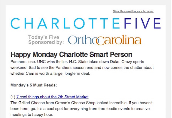 CharlotteFiveNewsletter